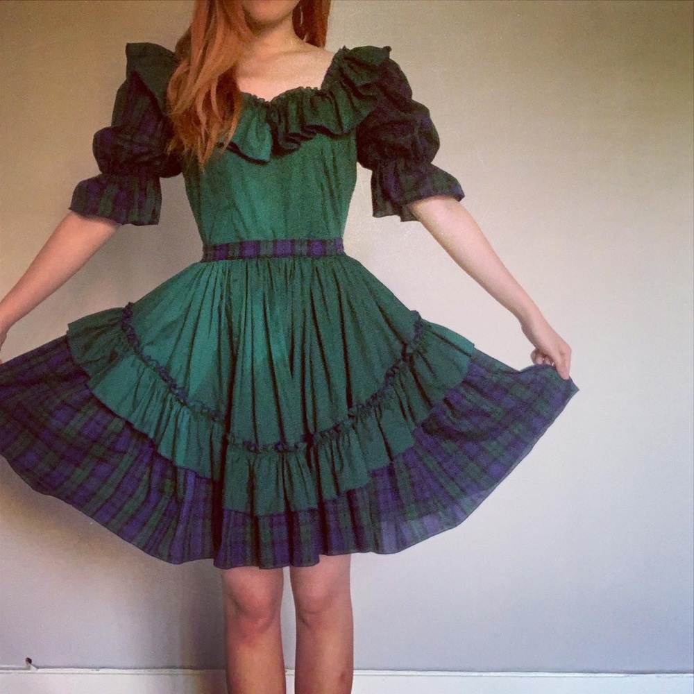 Vintage Green plaid dress